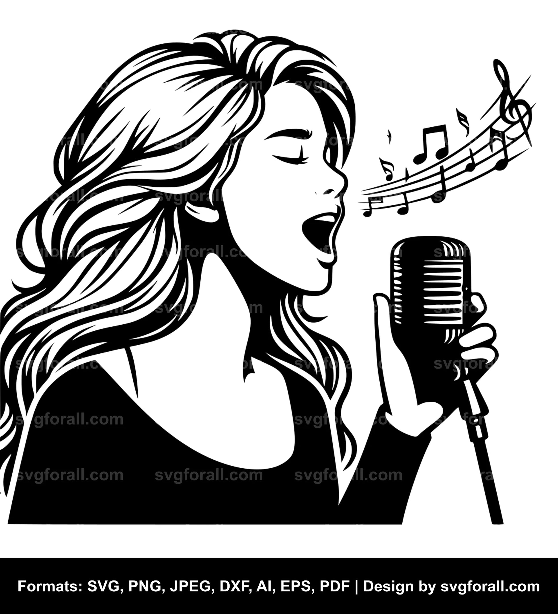 Singing Girl Vector SVG