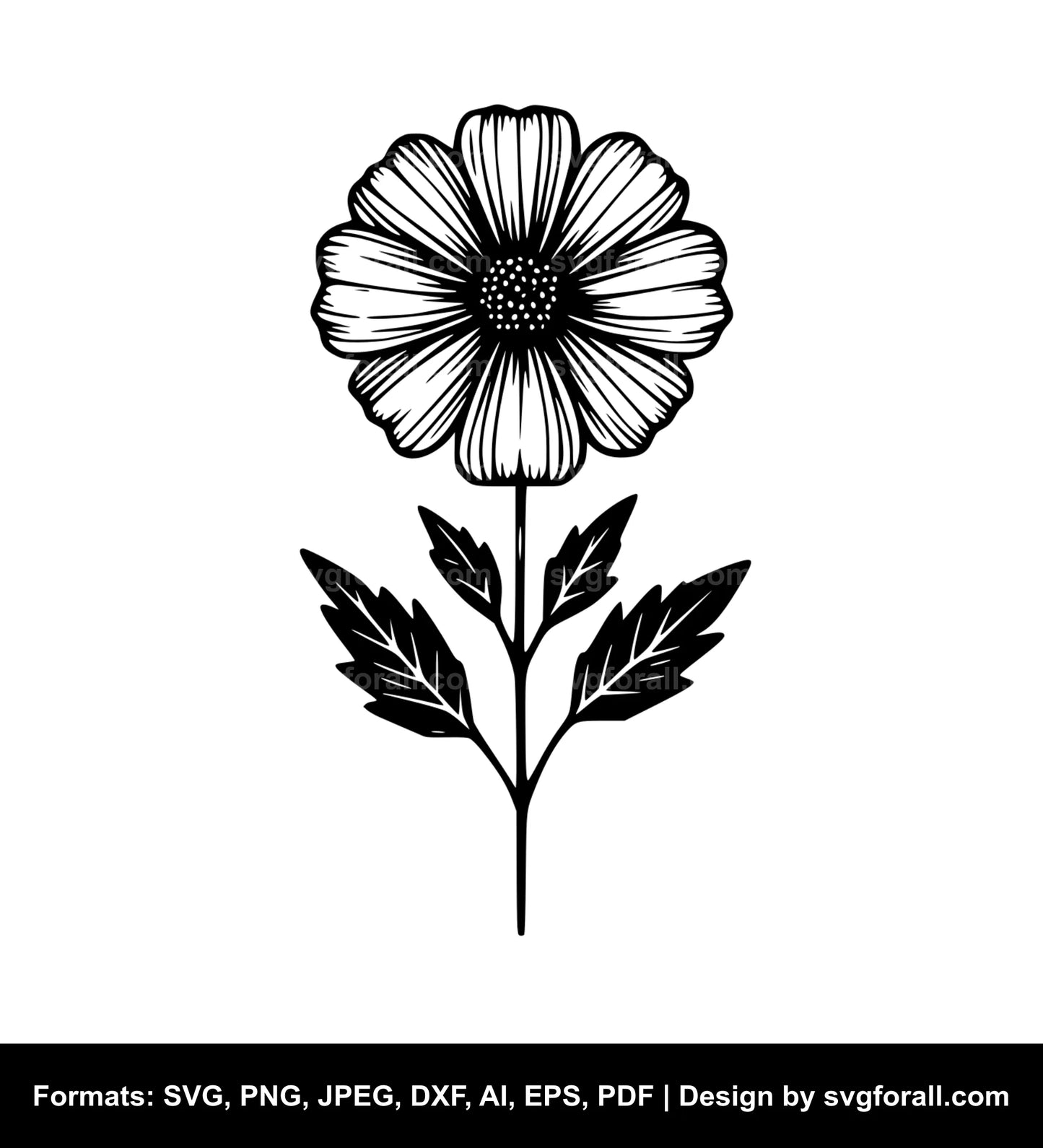 Single Flower SVG Vector