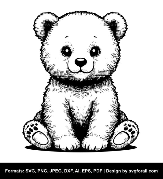 Sitting Baby Bear Cricut SVG