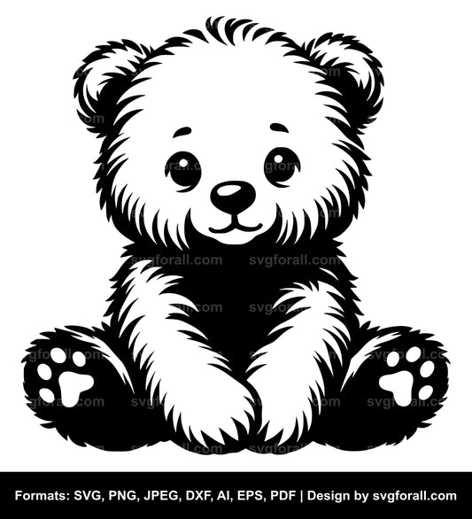 Sitting Baby Bear SVG File