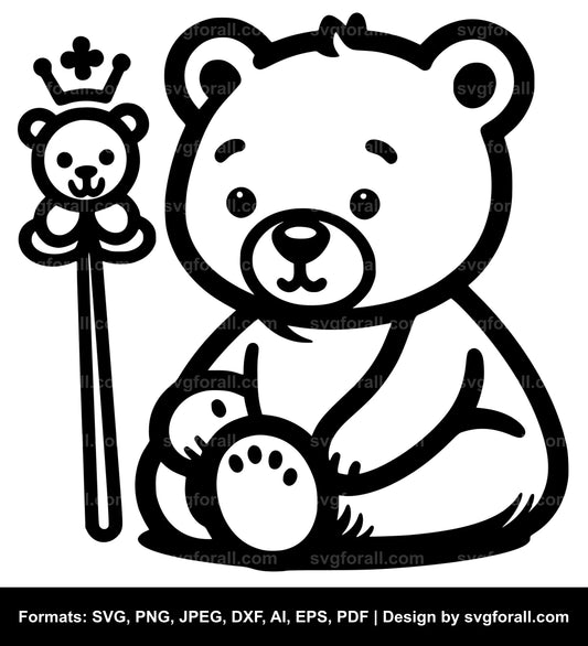 Sitting Baby Bear SVG PNG