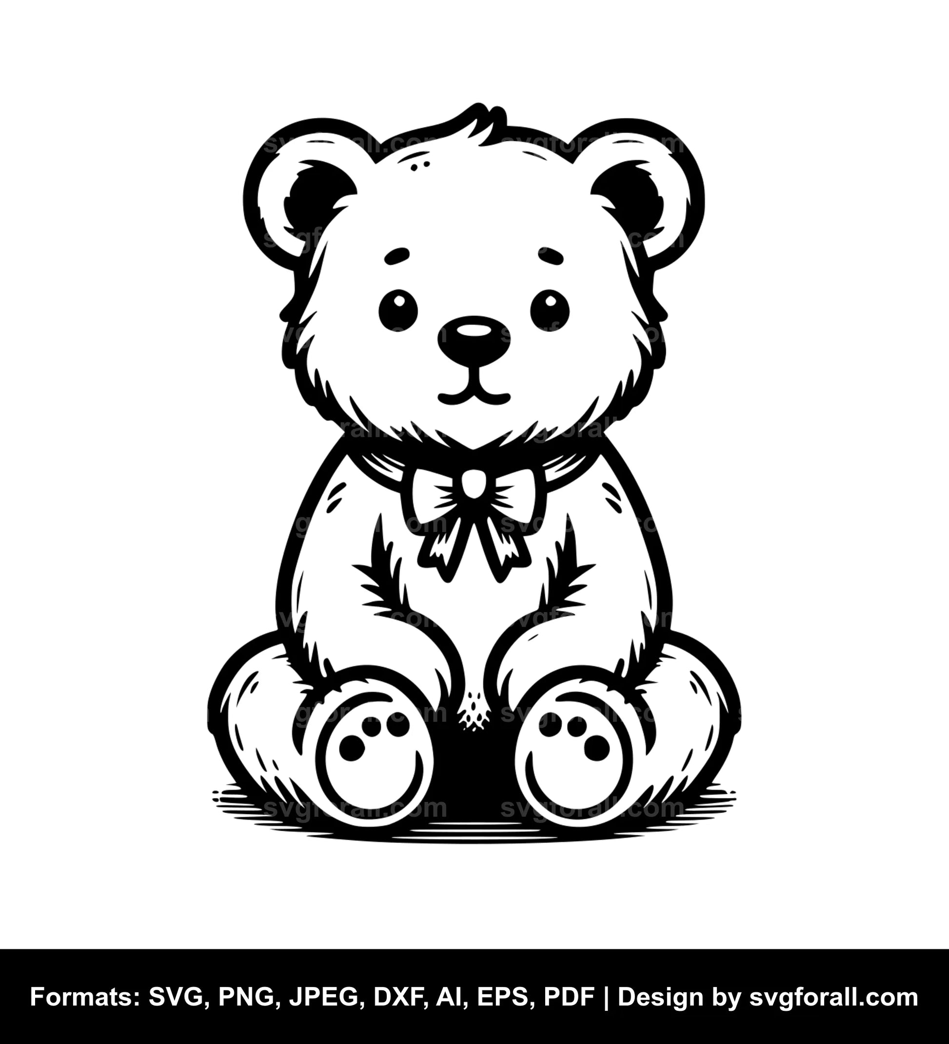 Sitting Baby Bear SVG Vector