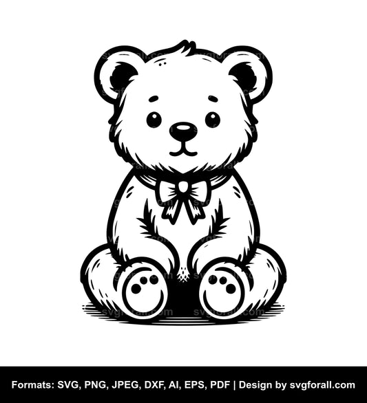 Sitting Baby Bear SVG Vector