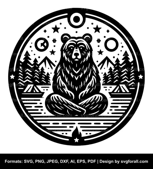 Sitting Bear Black SVG