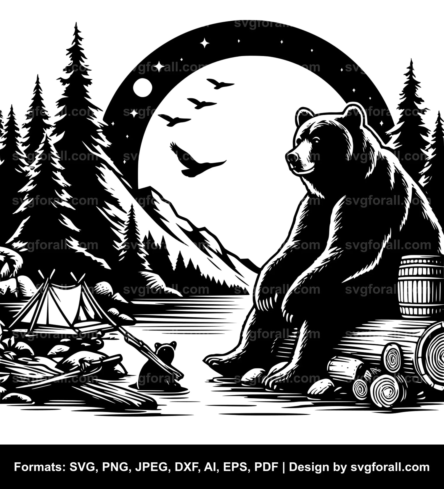 Sitting Bear SVG Design