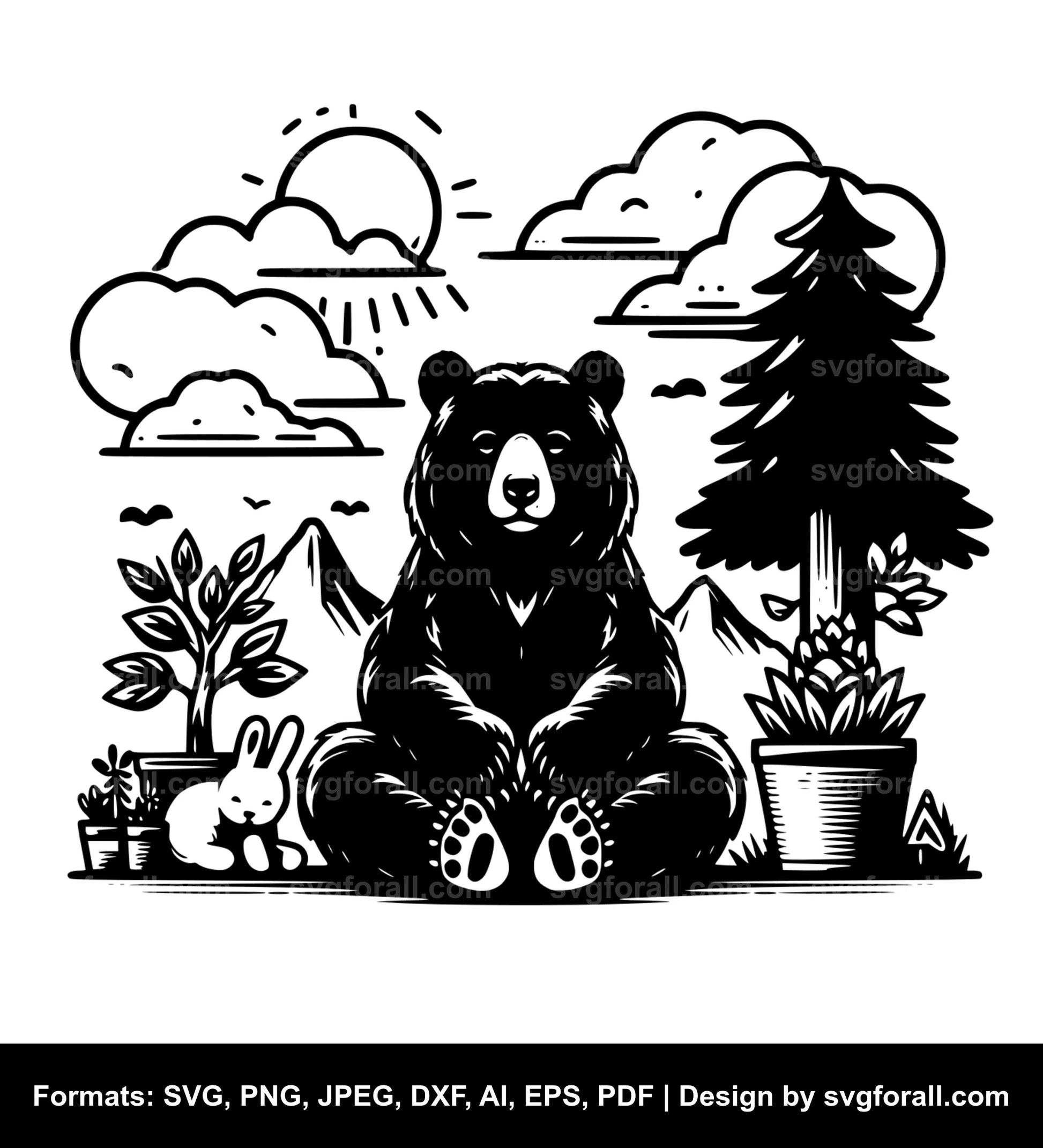 Sitting Bear SVG File