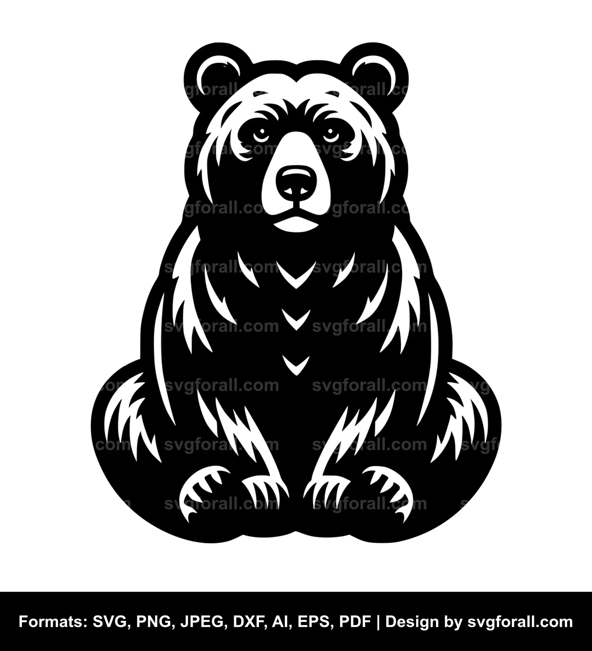 Sitting Bear SVG Vector