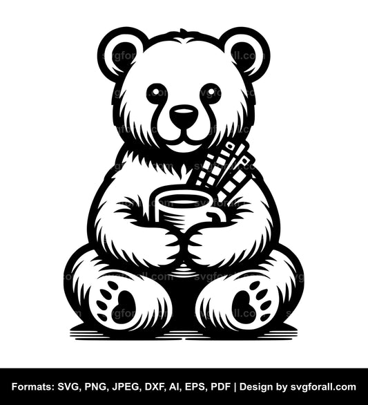 Sitting Bear Vector SVG