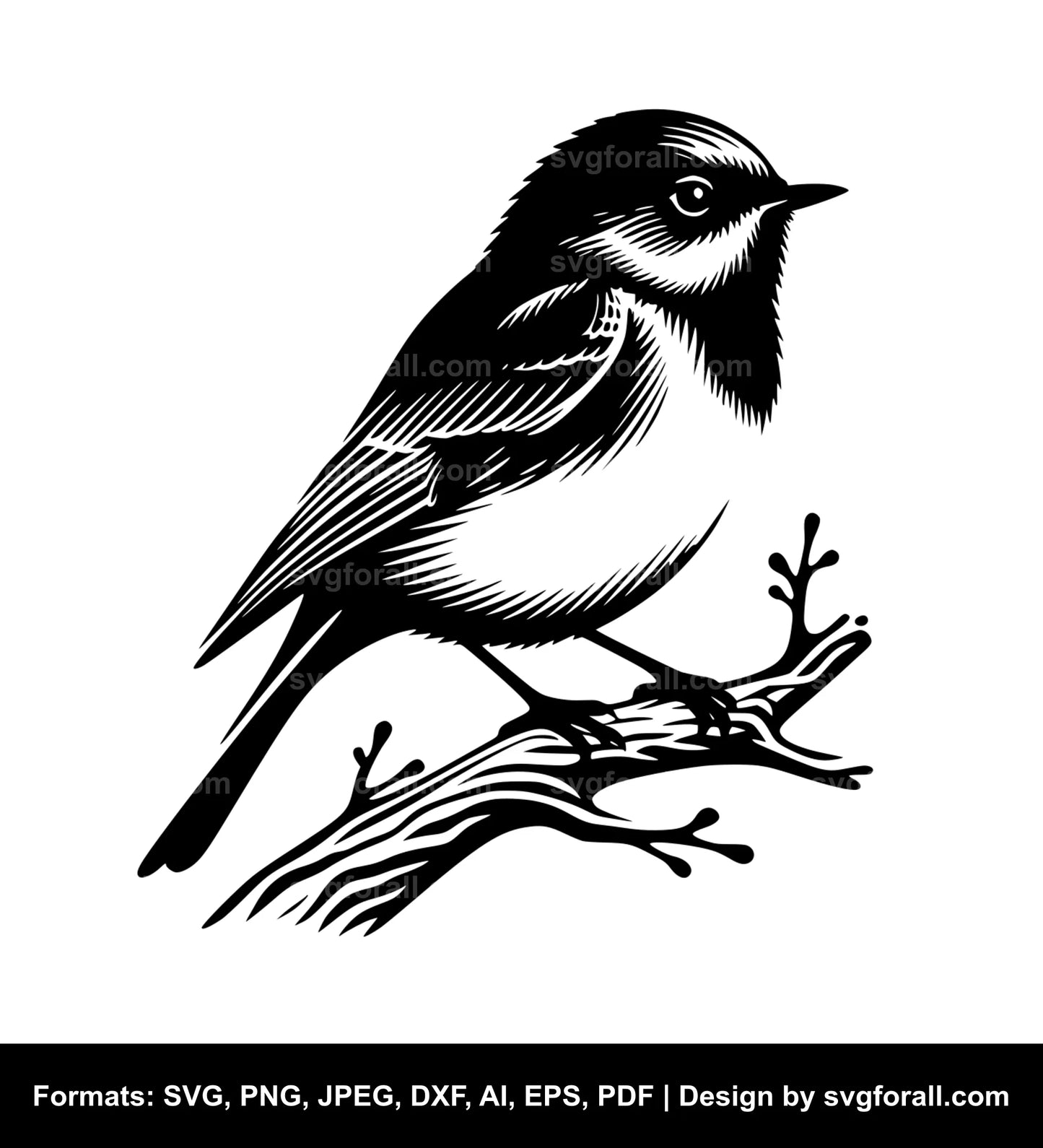 Sitting Bird Black SVG