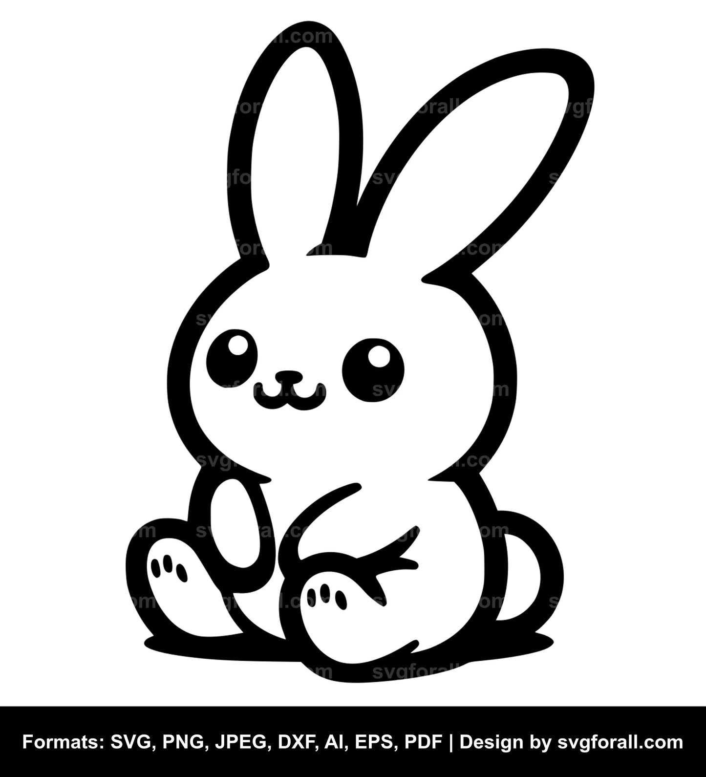 Sitting Bunny SVG File