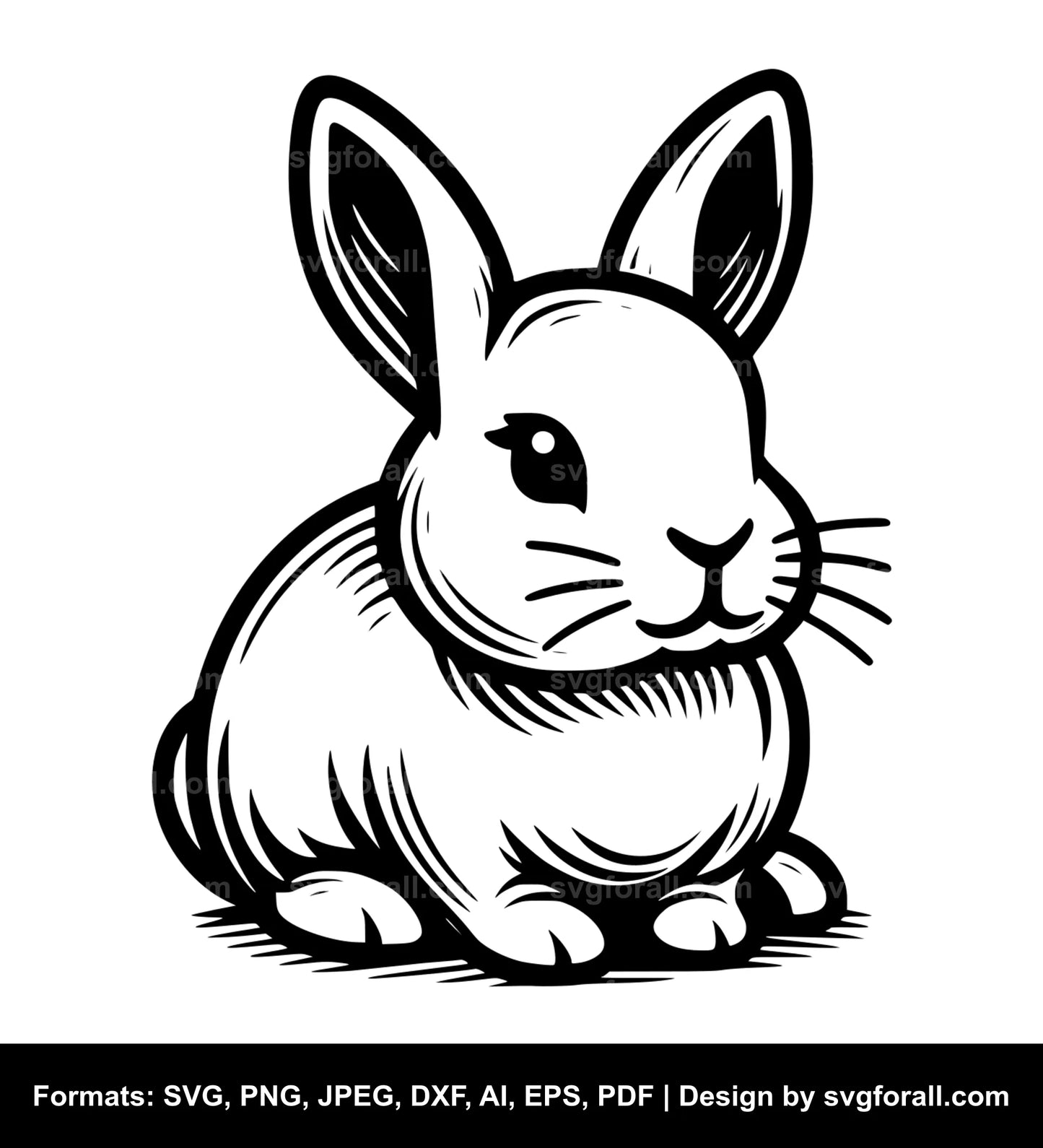 Sitting Bunny SVG PNG