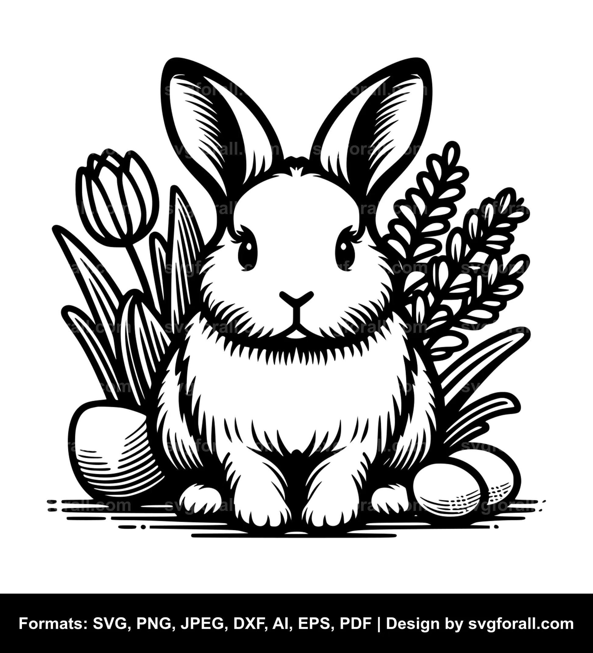 Sitting Bunny Vector SVG