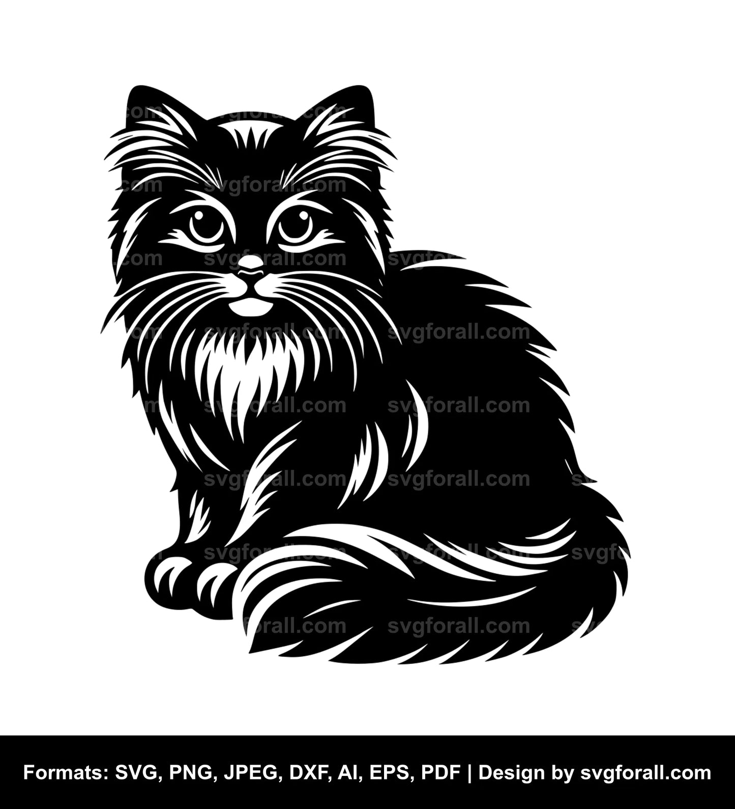 Sitting Cat Black SVG