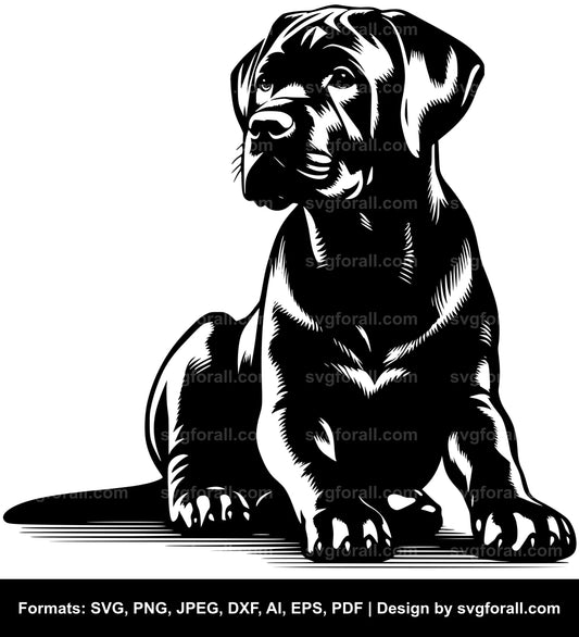 Sitting Dog Black SVG