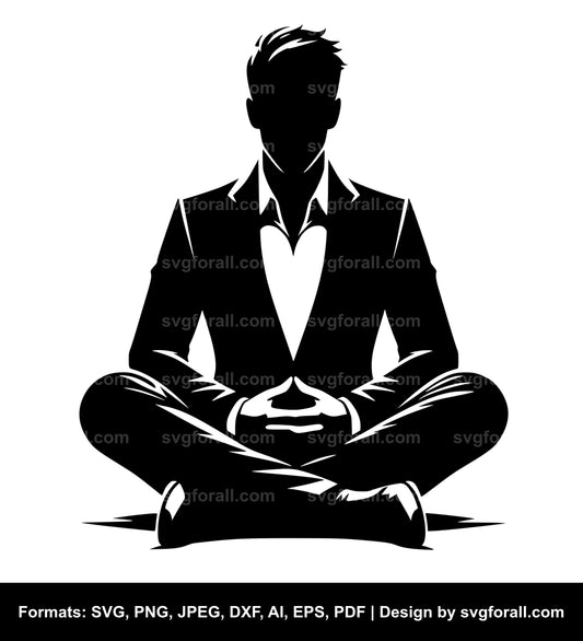 Sitting Man Black SVG