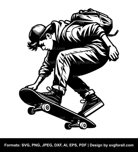 Skateboarding Boy Cricut SVG