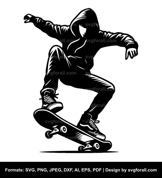 Skateboarding Boy SVG Vector