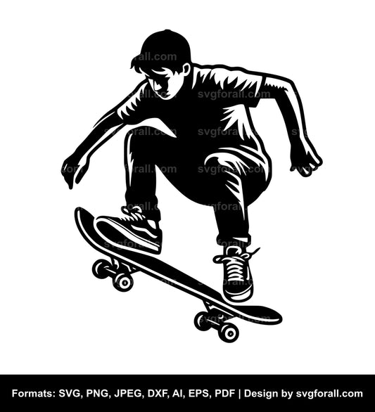 Skateboarding Boy Vector SVG