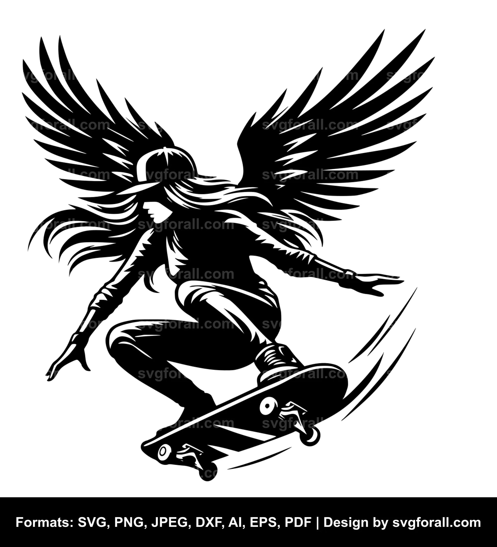 Skateboarding Girl Vector SVG