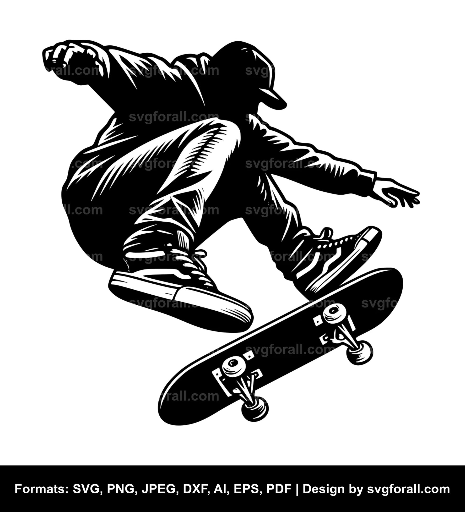 Skateboarding SVG File