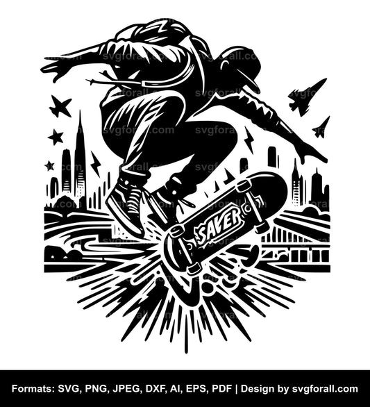 Skateboarding SVG PNG