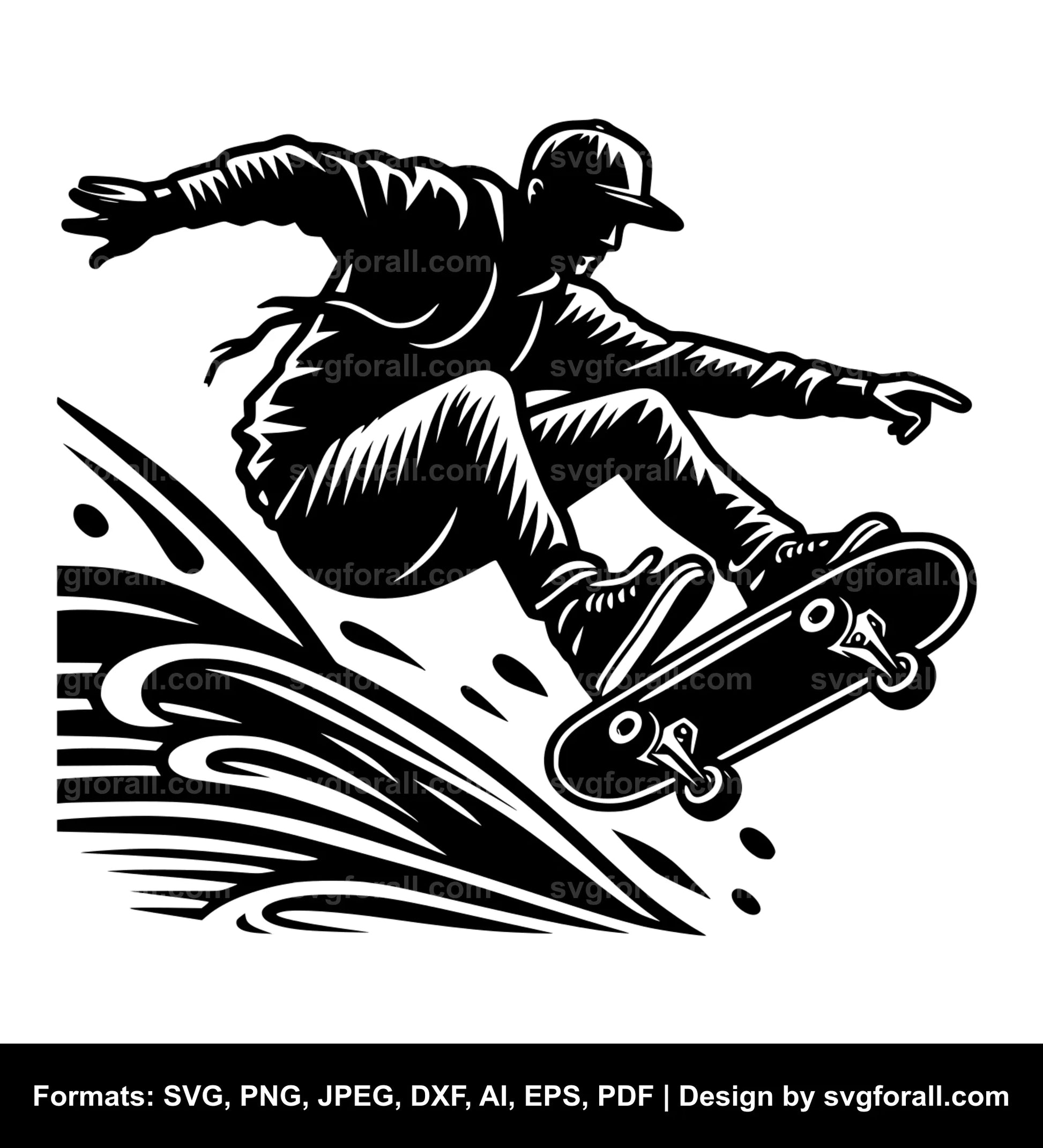 Skateboarding SVG Vector