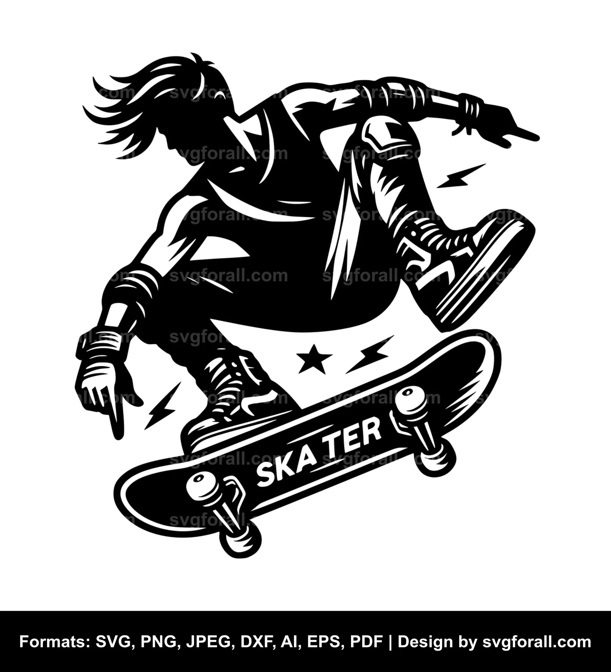 Skater Black SVG