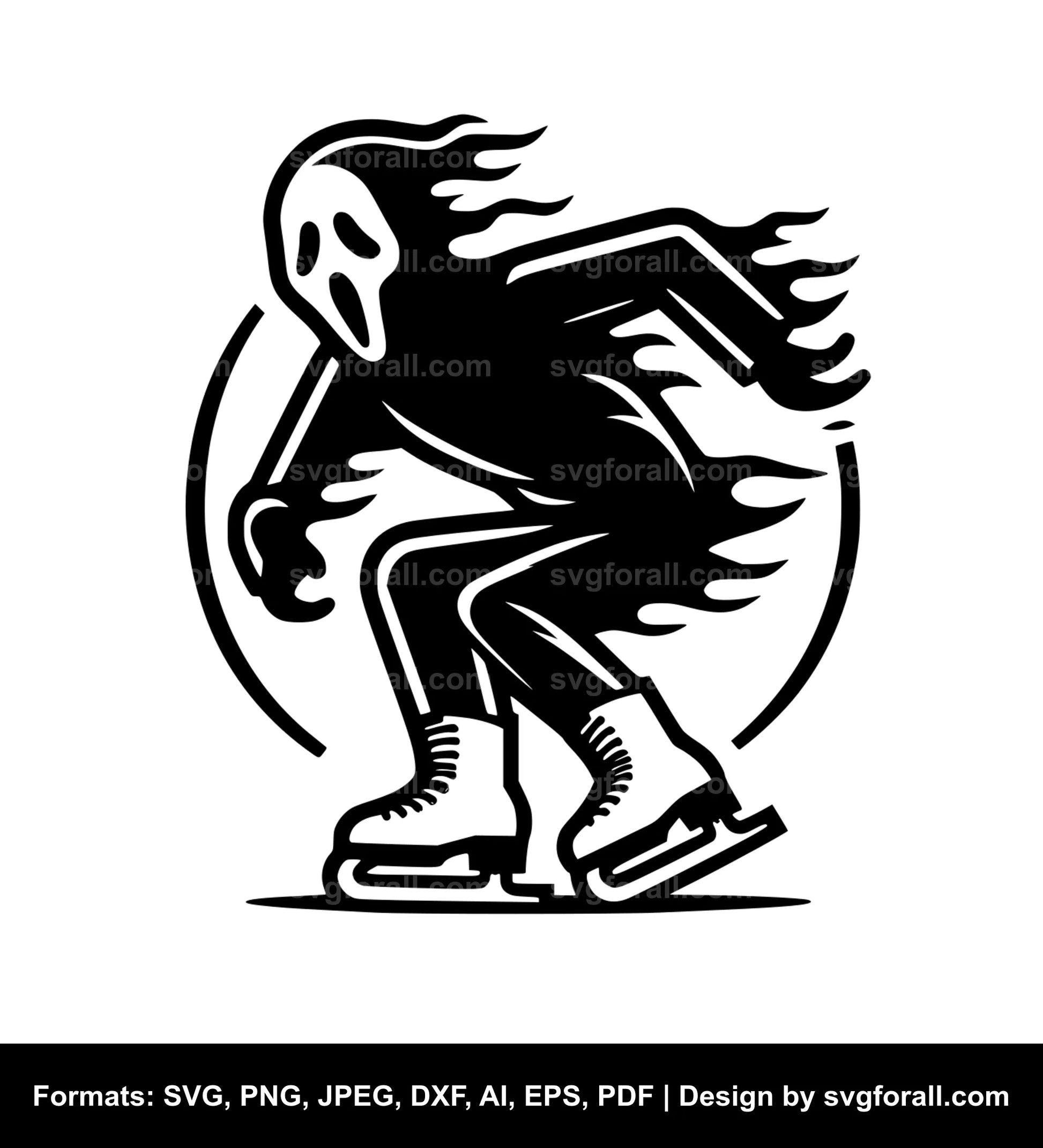 Skating Ghost Cricut SVG