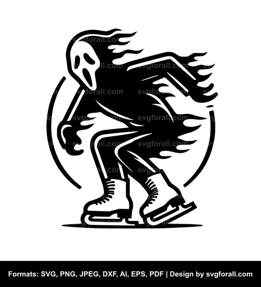 Skating Ghost Cricut SVG