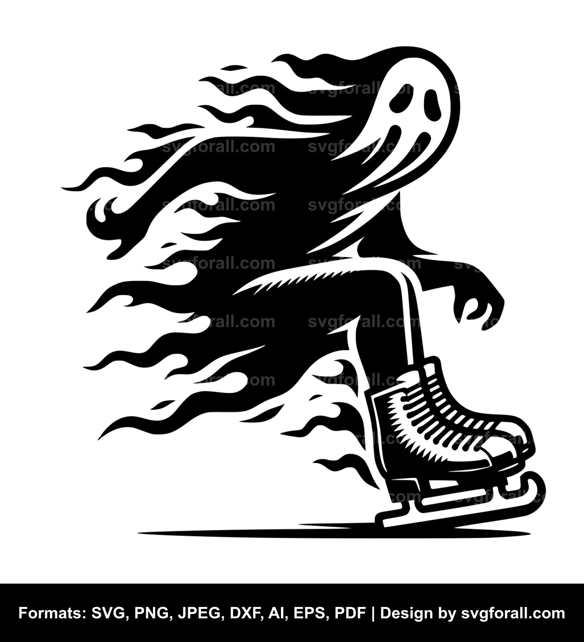 Skating Ghost SVG