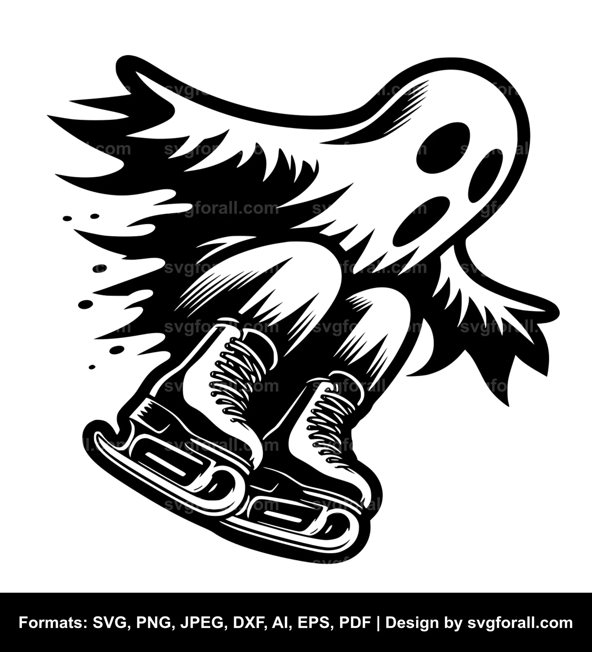 Skating Ghost SVG File