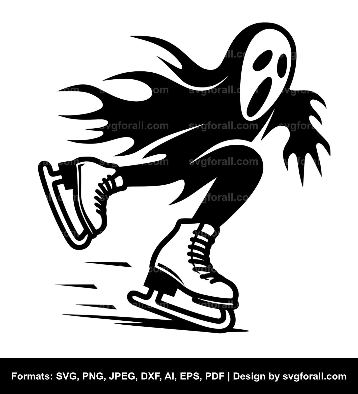 Skating Ghost SVG PNG