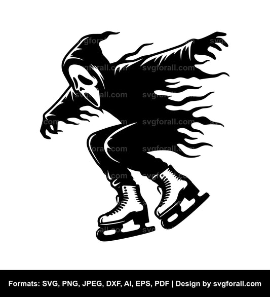 Skating Ghost Vector SVG