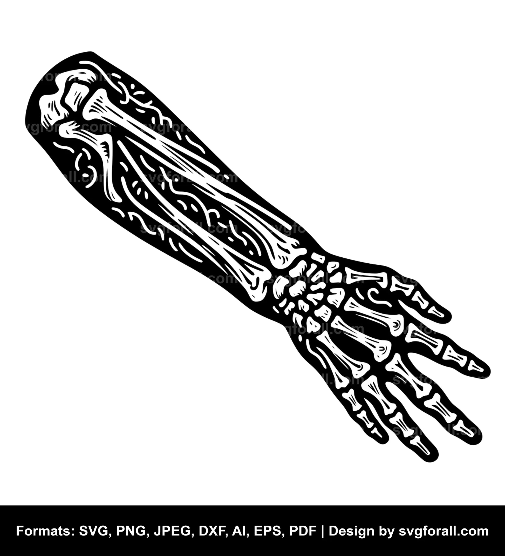 Skeleton Arm Black SVG