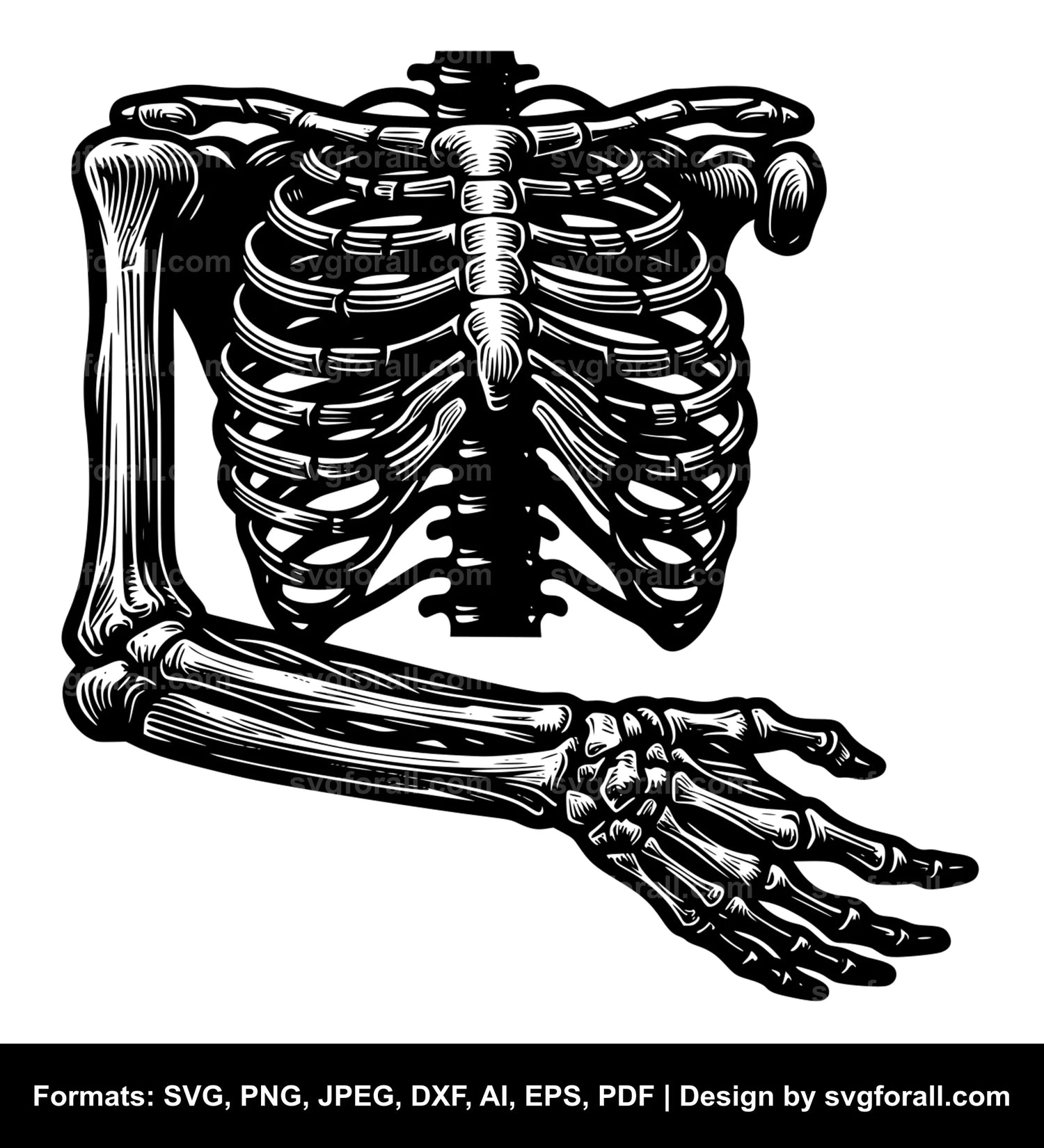 Skeleton Arm SVG Clipart