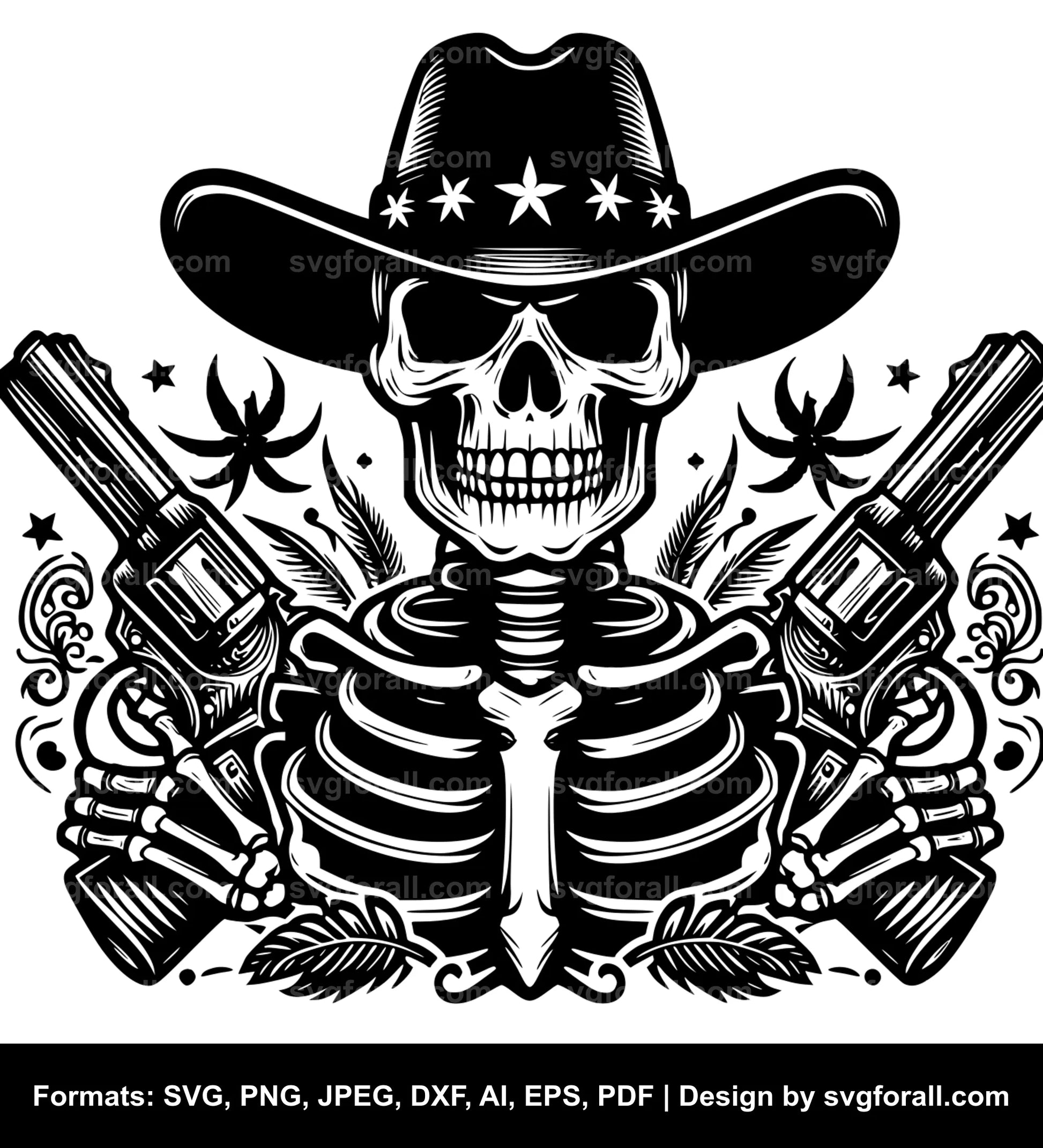 Skeleton Cowboy SVG