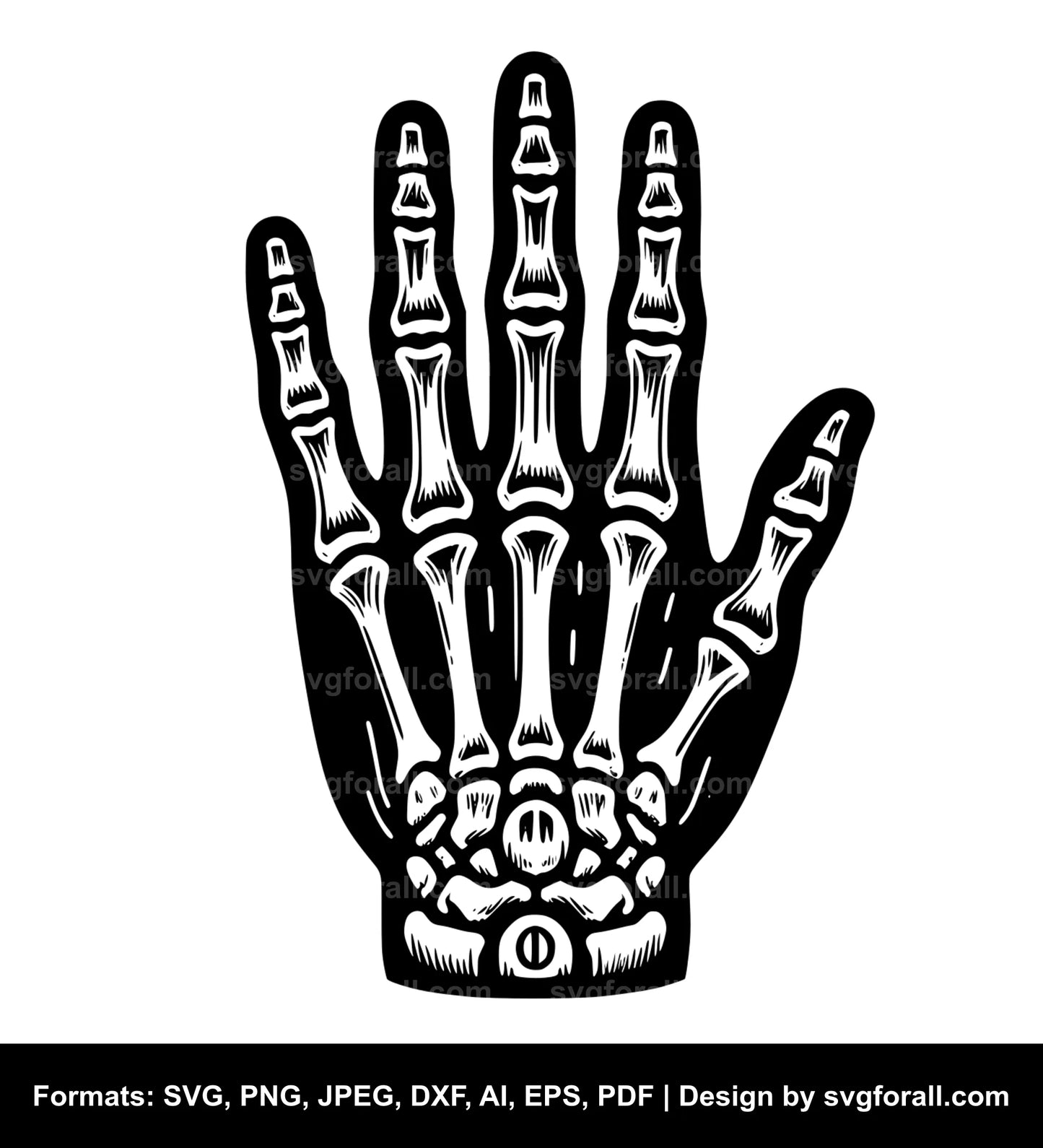 Skeleton Hand Black SVG