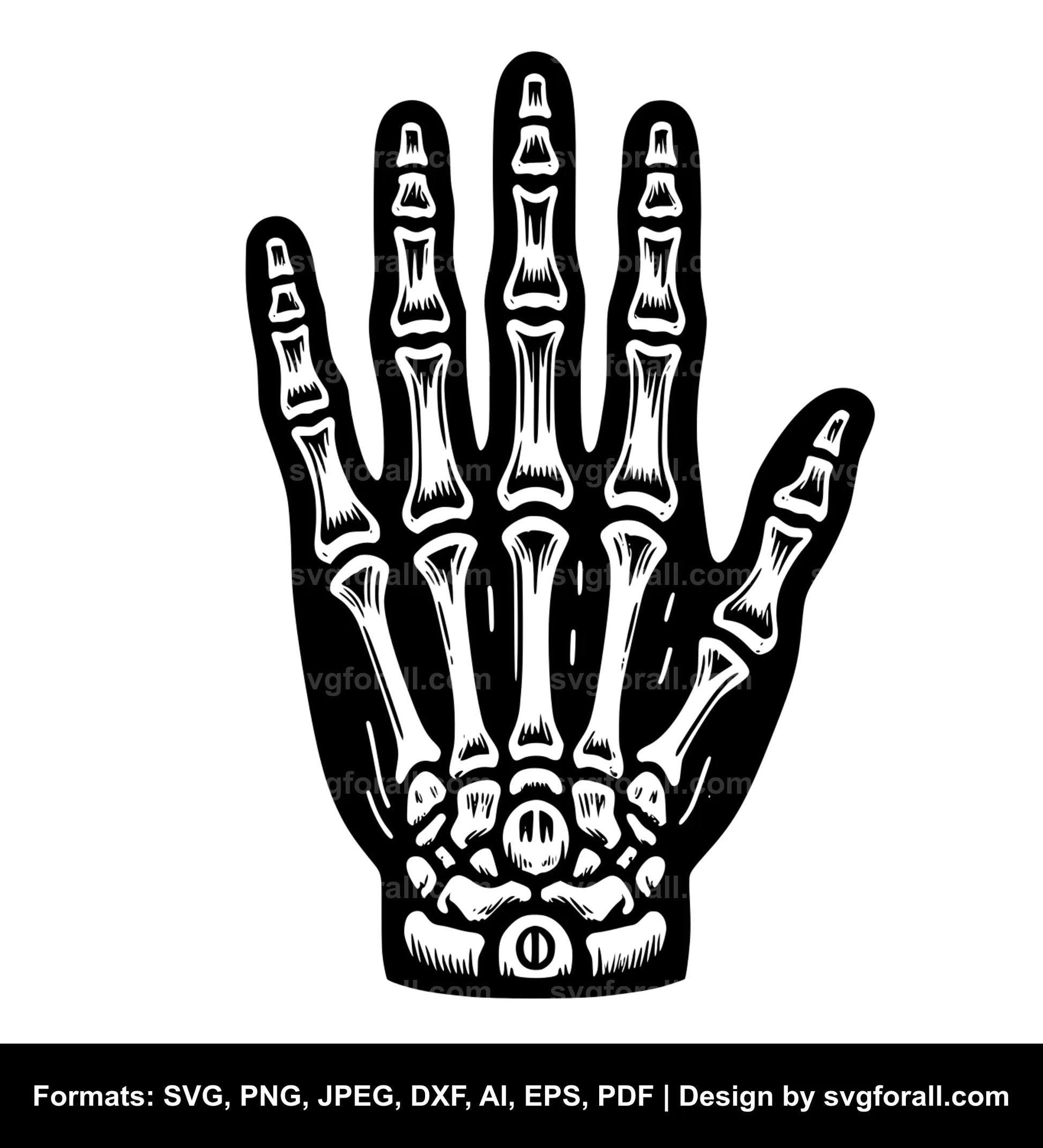 Skeleton Hand Black SVG