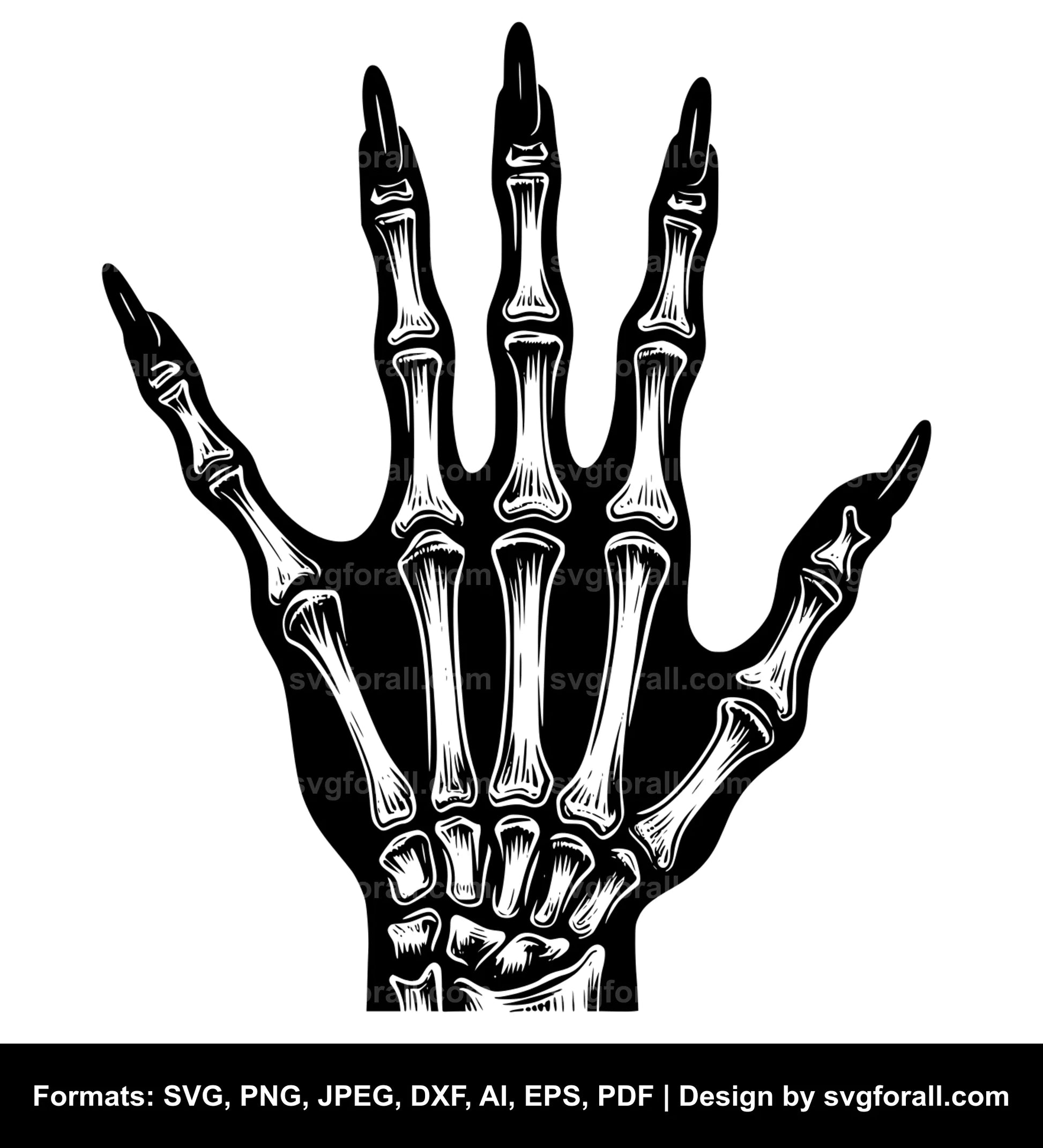 Skeleton Hand Vector SVG