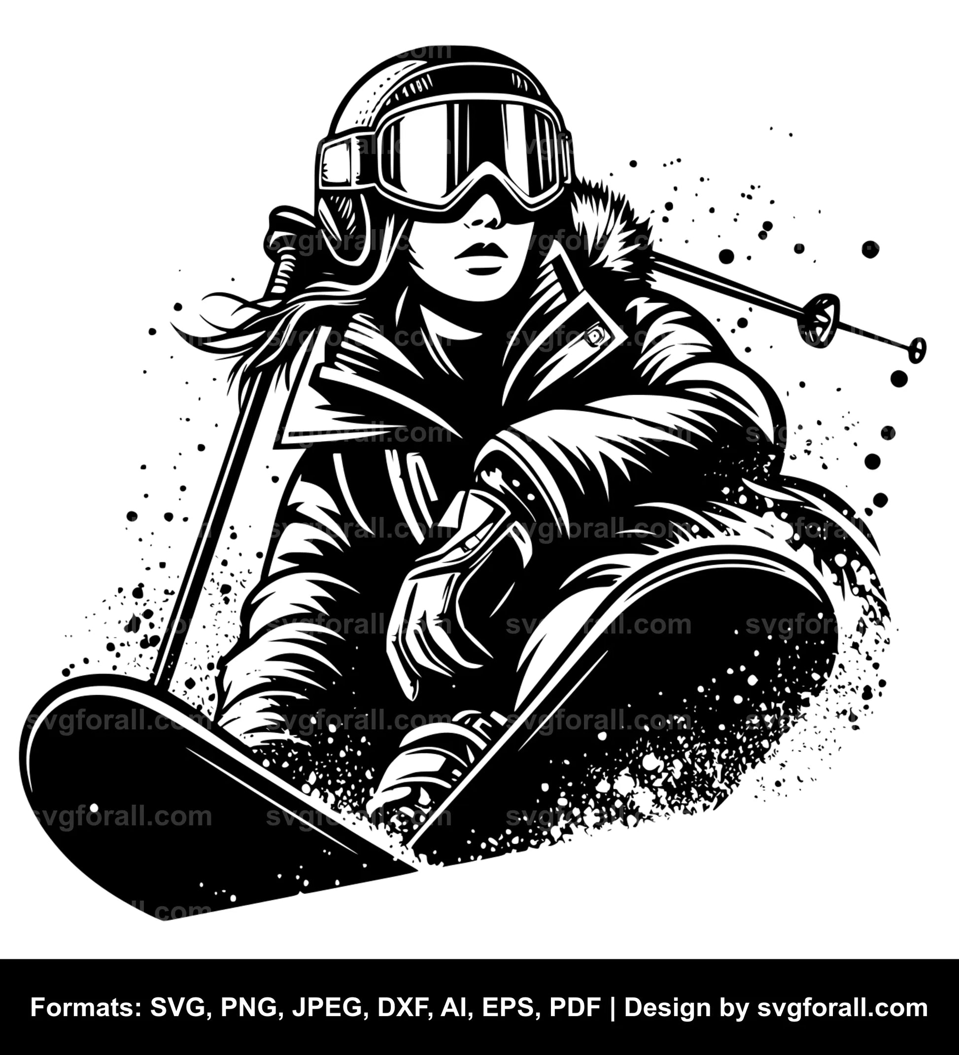 Ski Girl SVG Design