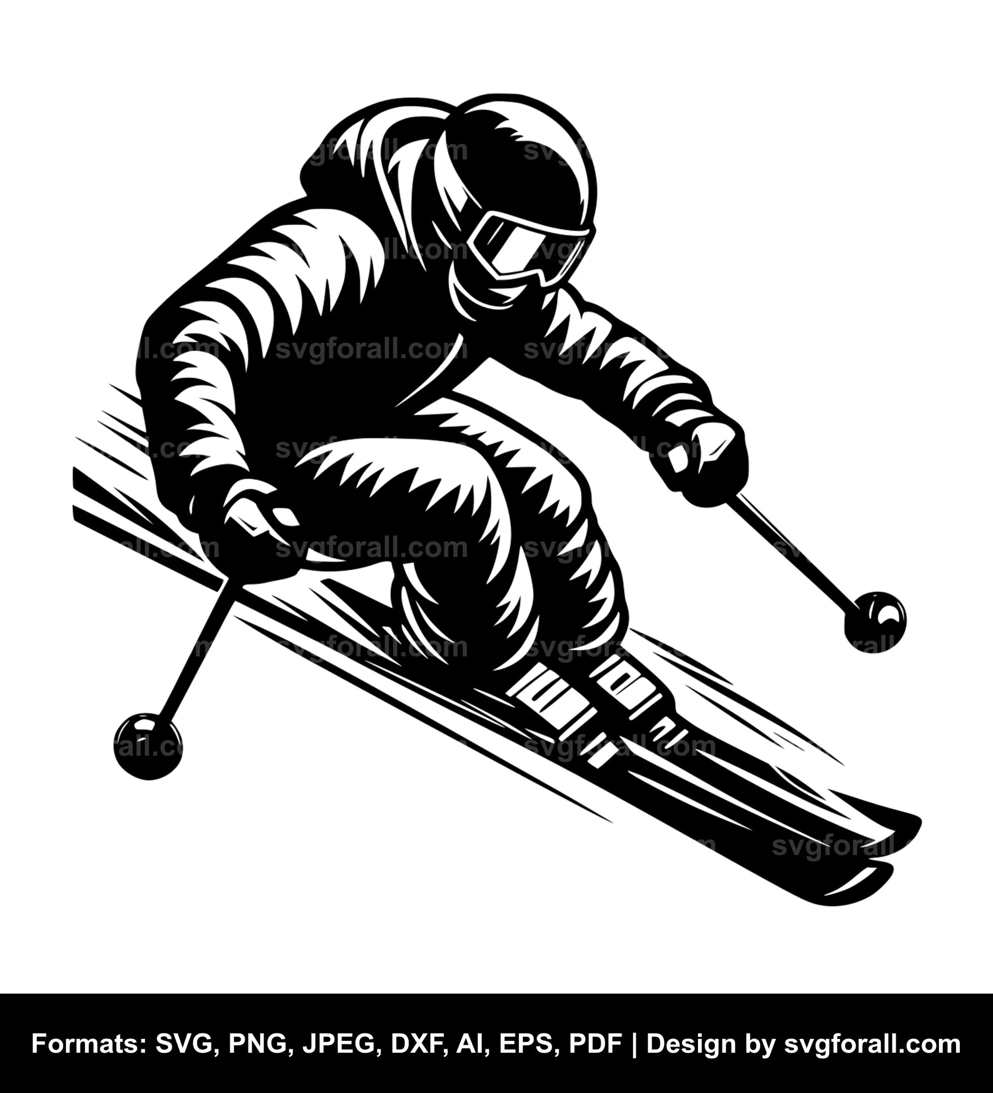 Skier Black SVG