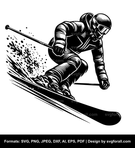 Skier SVG File