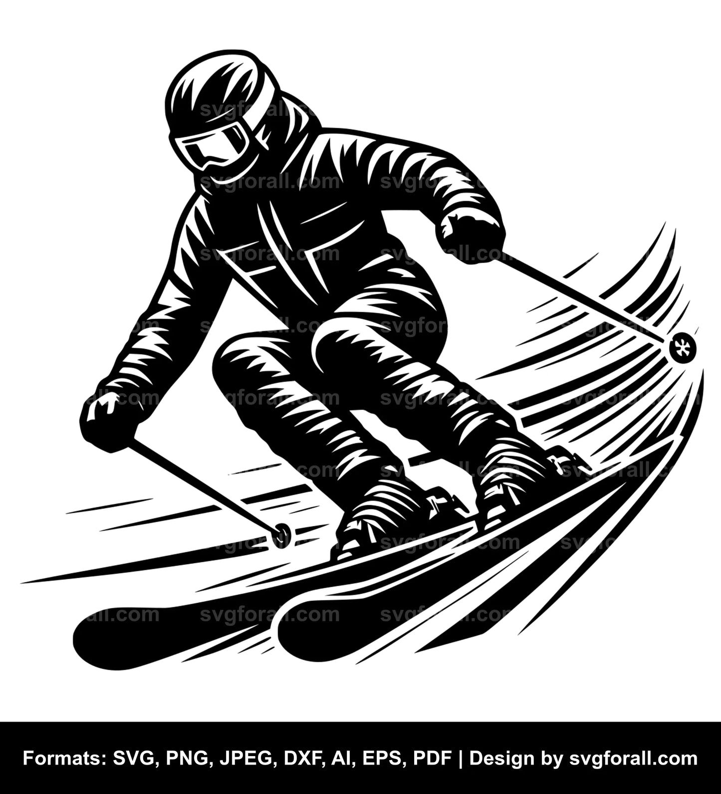 Skier SVG PNG