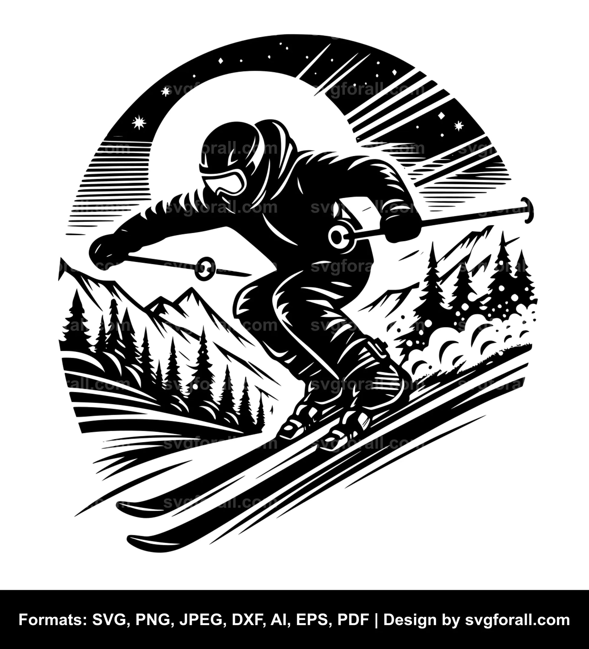 Skiing SVG