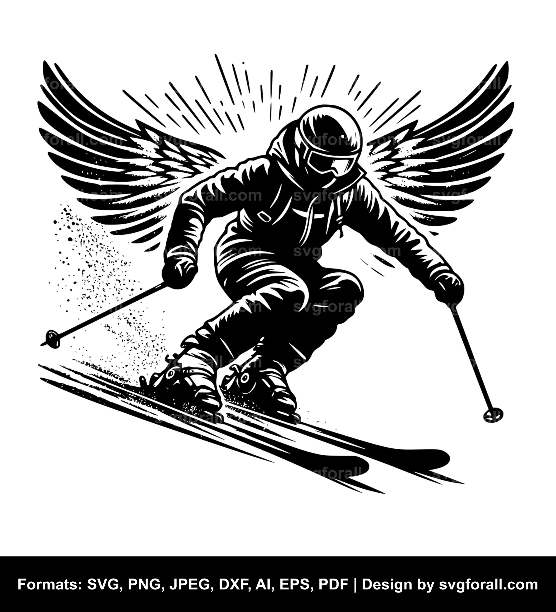 Skiing SVG Vector