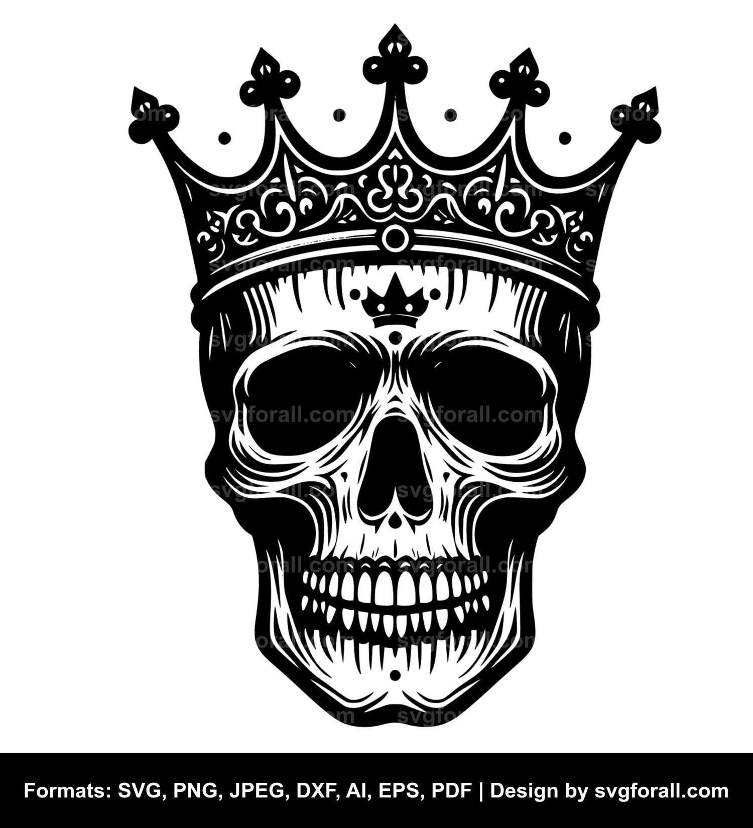 Skull With Crown Cricut SVG