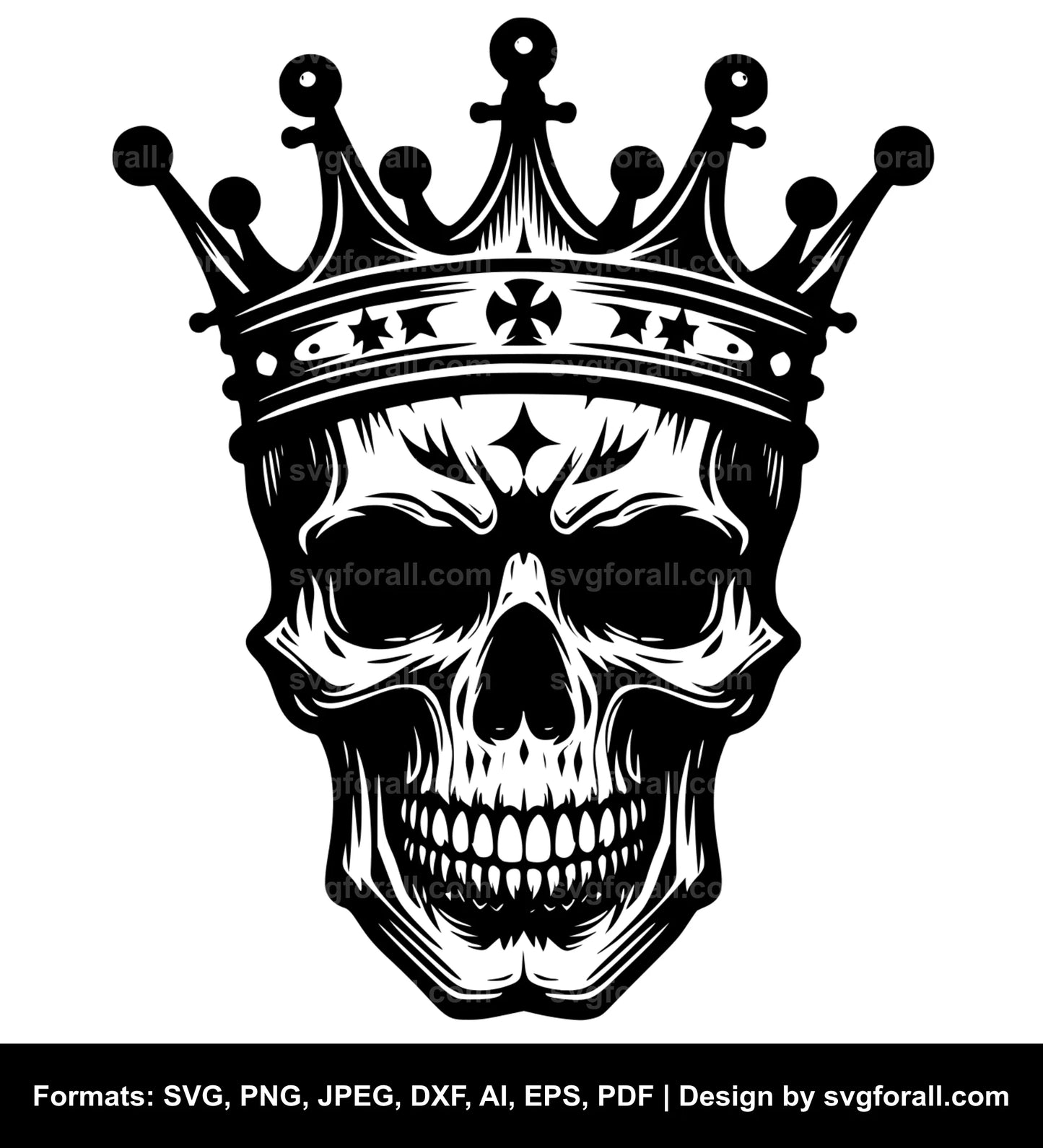 Skull With Crown SVG