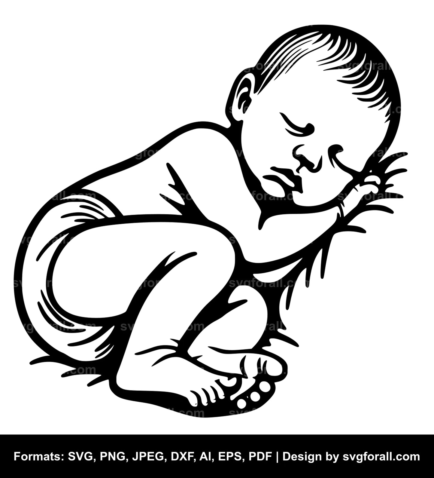 Sleeping Baby SVG Design