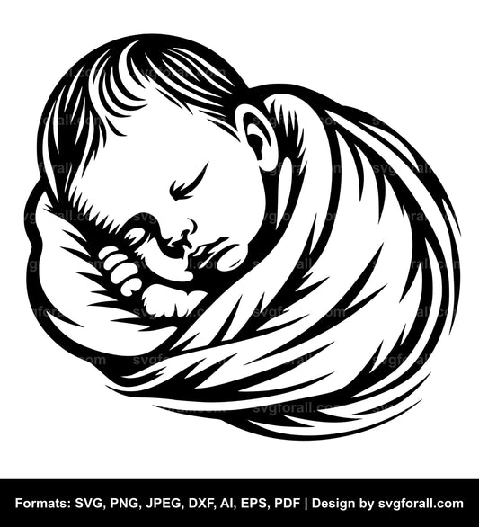 Sleeping Baby SVG Vector