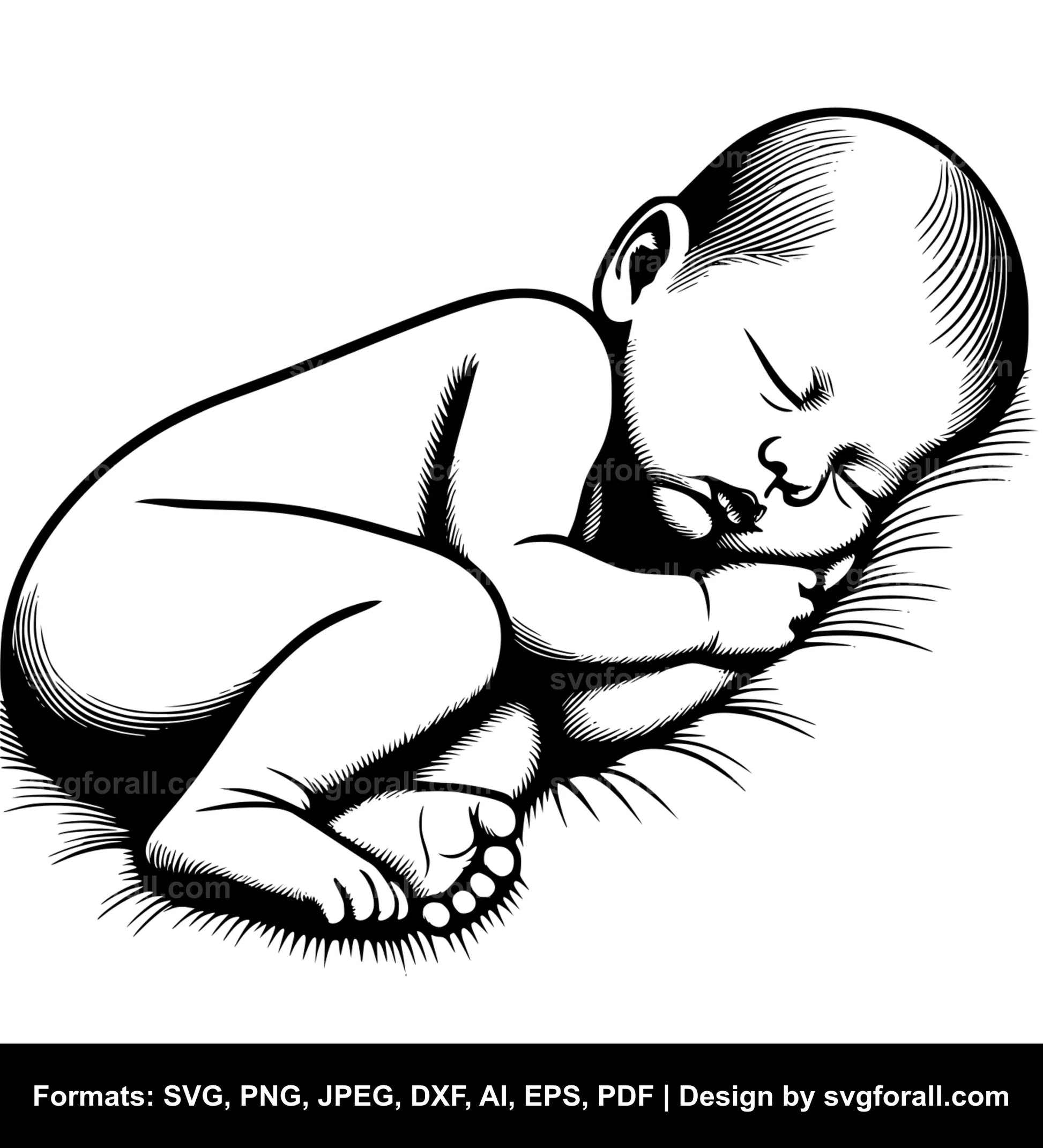 Sleeping Baby Vector SVG